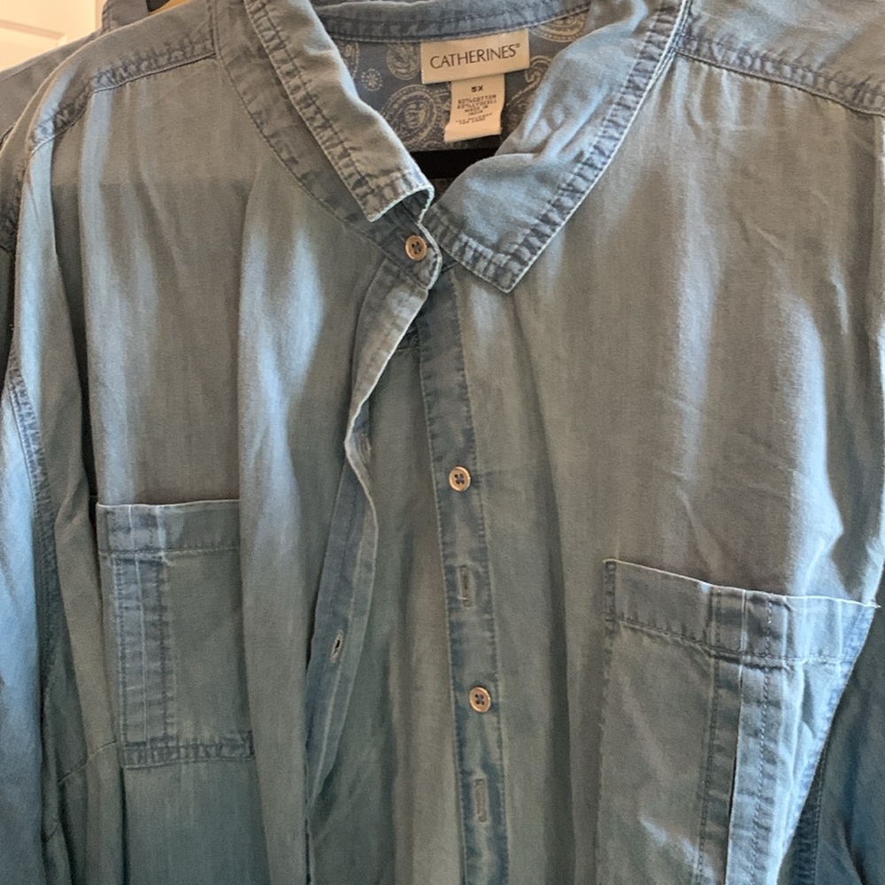 Catherines jean shirt 5 x. NWOT. Button down front. Perfect for fall - Picture 9 of 9